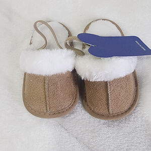 👶Girls Valen Sina Slippers Size infant 3 Brown and White👼